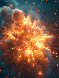 炫目夜空的爆炸背景图片
