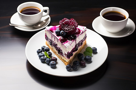 可口的蓝莓蛋糕图片