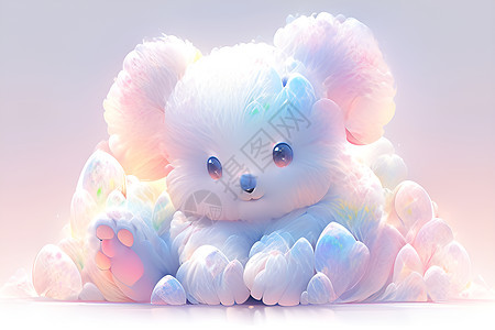 白色的可爱小熊背景图片