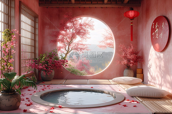 古典雅致的粉色空间图片