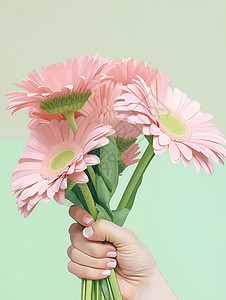 女人手中的花束背景图片