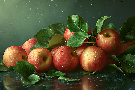 可口新鲜的苹果背景图片