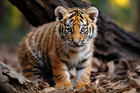森林老虎可爱的小老虎背景