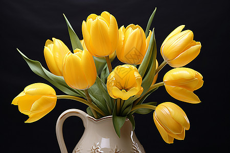 春意盎然的黄色花束图片