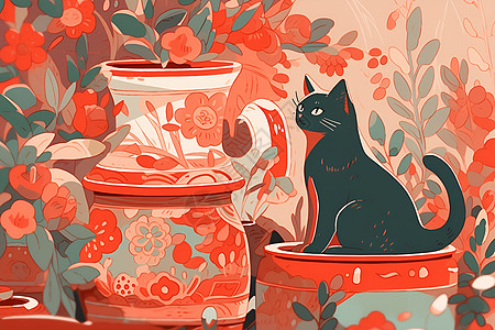 猫儿与红罐图片