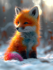 雪地里的狐狸背景图片