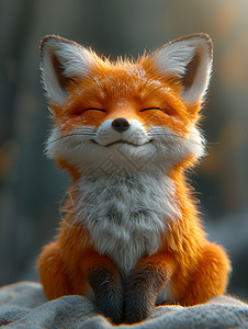 小狐狸闭着眼睛背景图片