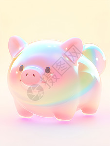 小猪宝宝在彩虹下的微光图片