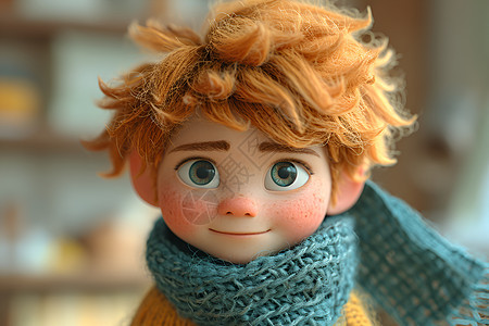 可爱的小男孩毛毡纤维玩具图片