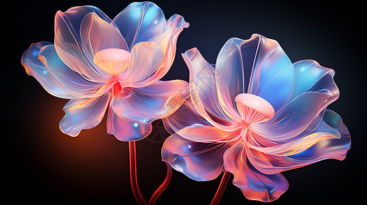 幻彩透明的花朵图片