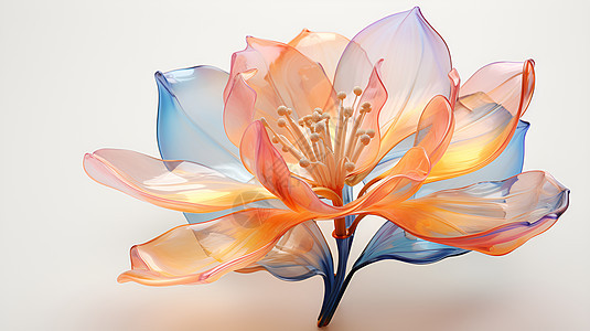 奇幻的透明花朵图片