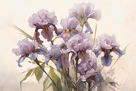紫罗兰之舞油画紫色高清图片