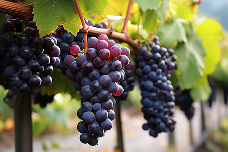 紫色的葡萄成熟的葡萄高清图片