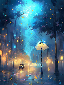 雨夜的汽车图片