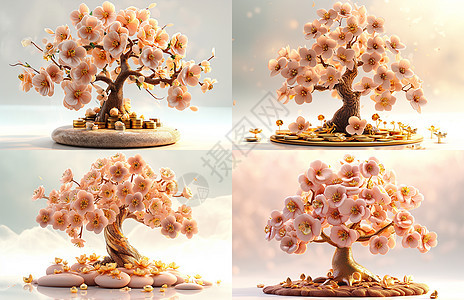 立体的花卉树木图片