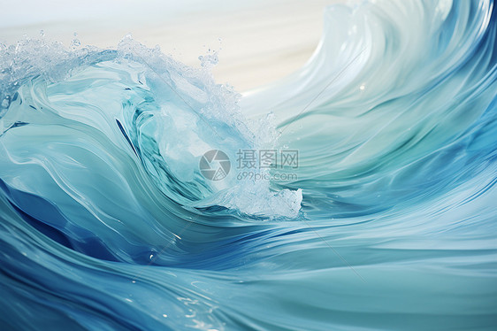 海洋中宁静的冲浪插画图片