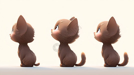 巧克力色的小猫系列背景图片