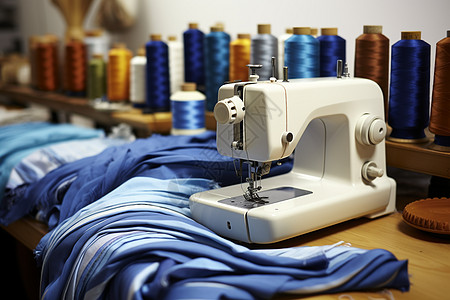 缝纫机厂工厂的缝纫机背景