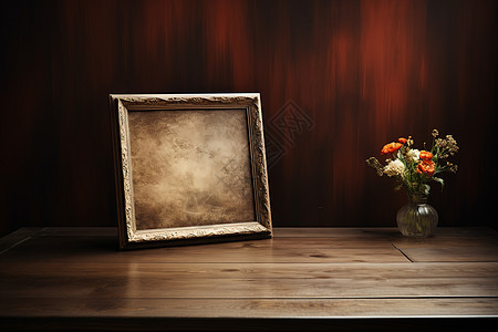 空的画框与花瓶图片
