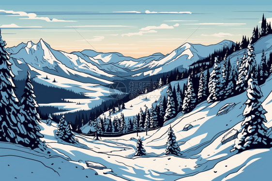 冬季的滑雪场图片
