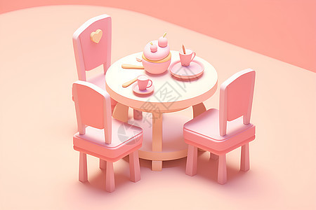 粉色主题的午餐图片