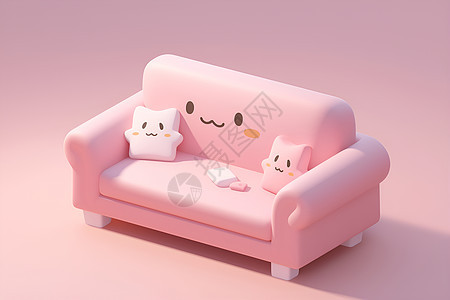 粉色的沙发图片