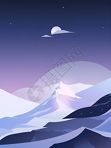 夜空下的雪山背景图片
