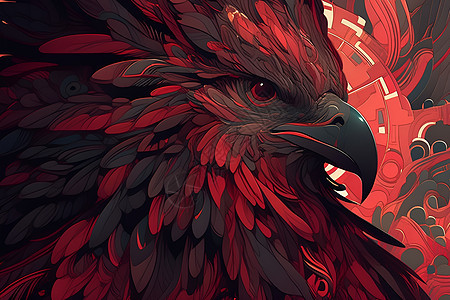 红黑色的动物秃鹰图片