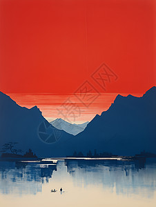 红山脉之夜背景图片