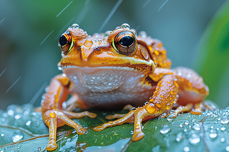 雨中的青蛙背景图片