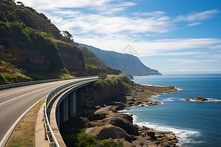 悬崖大海沿海高速公路背景