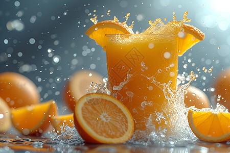 清凉夏日的橙汁图片