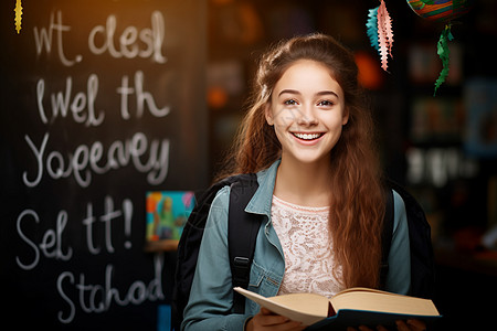 英语学习学习的外国小女生背景