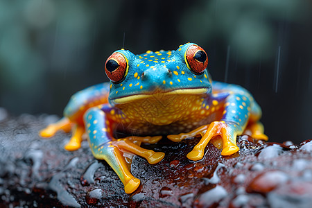 一只彩色的青蛙图片