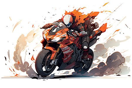 骑着摩托车的赛车手图片