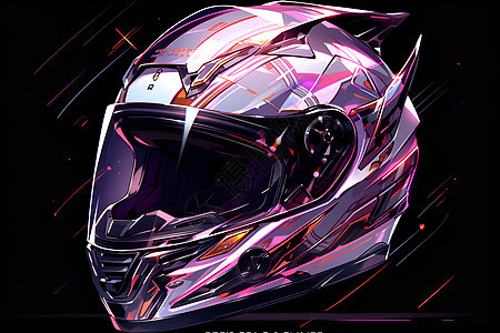 插画的摩托车头盔图片