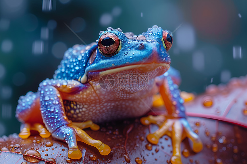 雨中迷人的青蛙图片