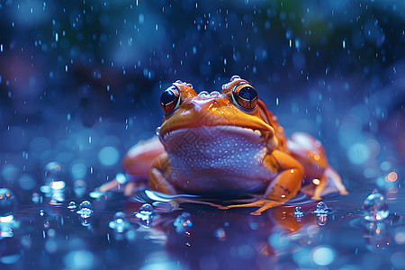 雨中湿漉漉的青蛙背景图片