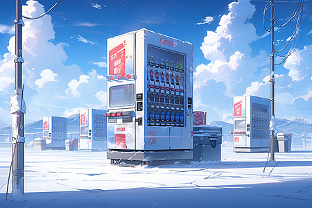 冬季的自动售货机图片