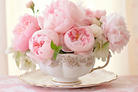 粉白牡丹花图片