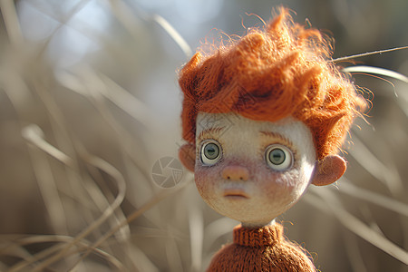 红发娃娃与高草相遇背景图片