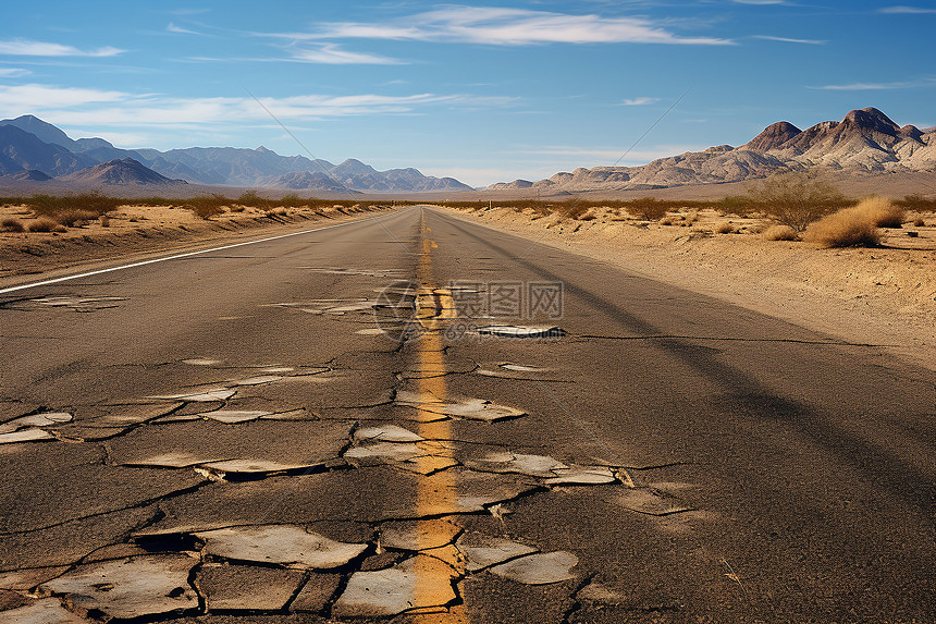 开裂的公路图片