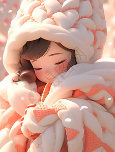 冬日里穿得温暖的小姑娘图片