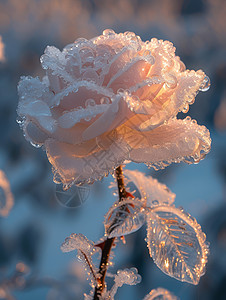 雪中的玫瑰图片