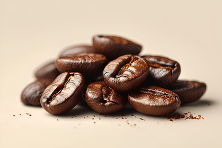 棕色的美味咖啡豆图片