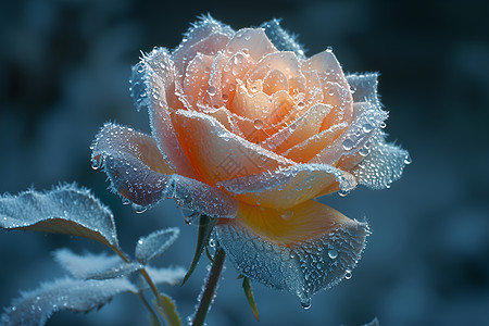 户外精美的冰雕花朵图片
