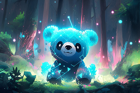 森林中的小熊背景图片