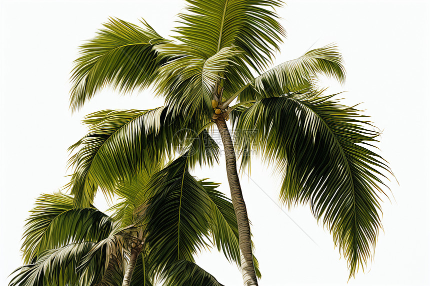 热带树木上的枝叶图片