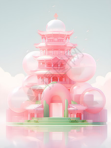 粉色气泡建筑图片