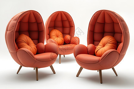 橙色的休闲椅图片
